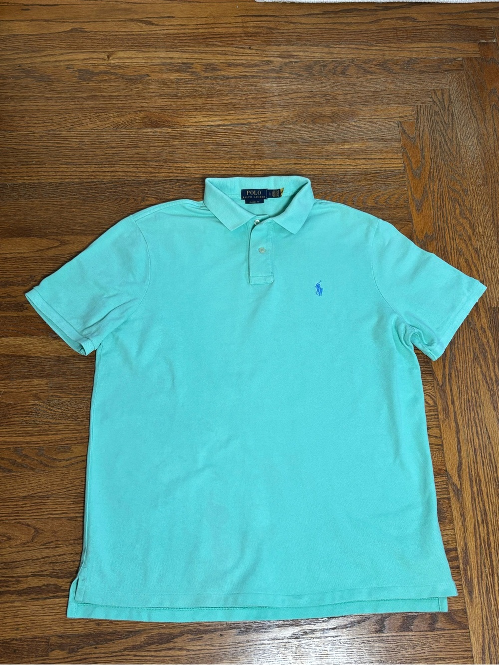 Ralph Lauren Men’s Seafoam Green Polo Shirt - Size L